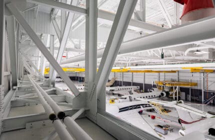 Gulfstream Aerospace - interior view of hangar