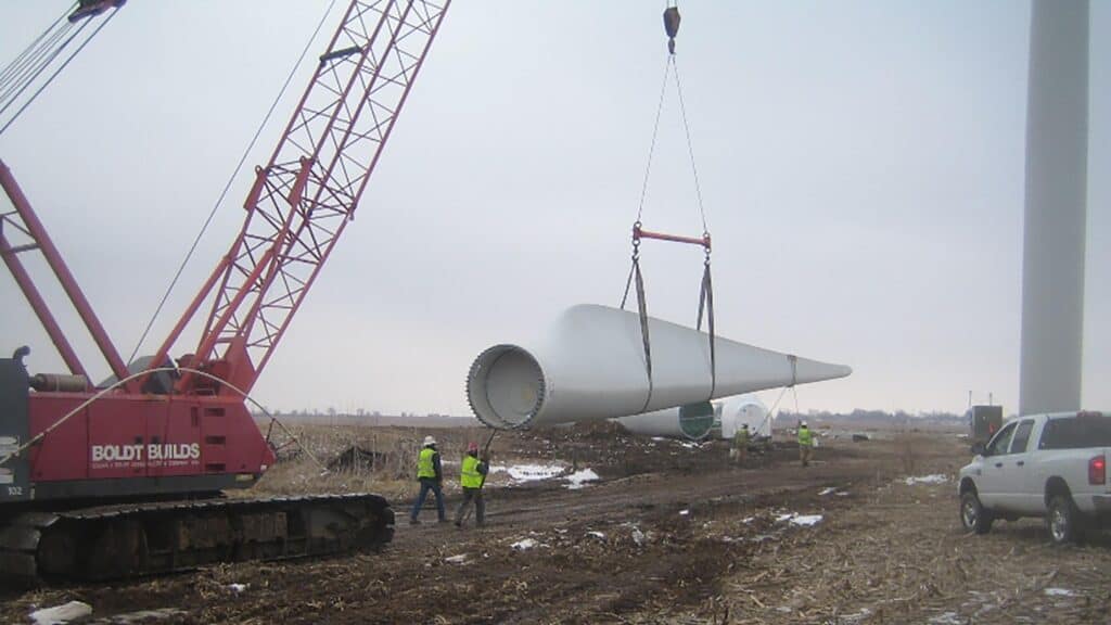 Alliant Energy - Whispering Willow Wind Farm - Turbine Installation Blade Lift