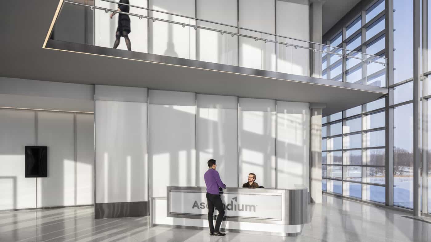 Ascendium Corporate Office Building - Lobby w/ Two Floors Visible