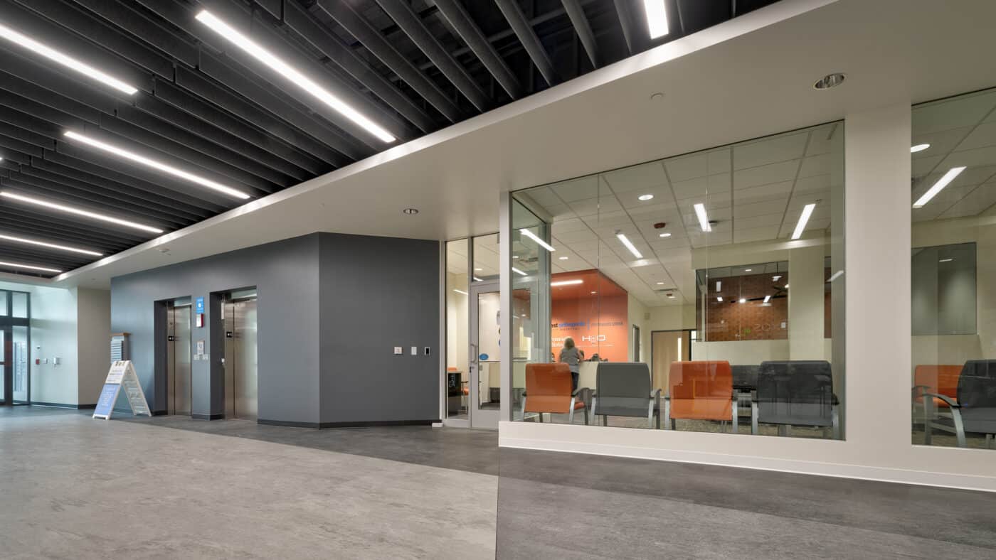 Midwest Orthopedic Specialty Hospital (MOSH) - Performance Center Interior Hall and Seating