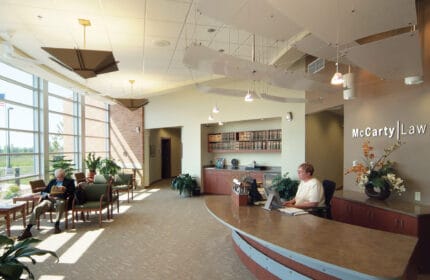 McCarty Law - Office Building Interior Reception Area with Seating