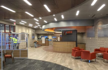 Members Cooperative Credit Union Branch Interior Reception, Office and Seating Area