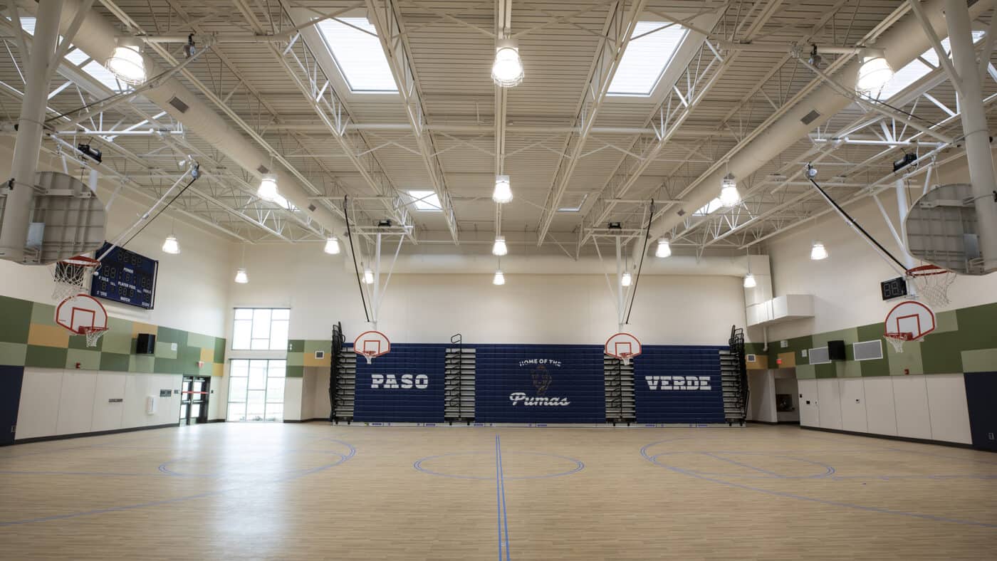 Natomas Unified School District - Paso Verde K-8 School Gymnasium Construction Project with Basketball Hoops