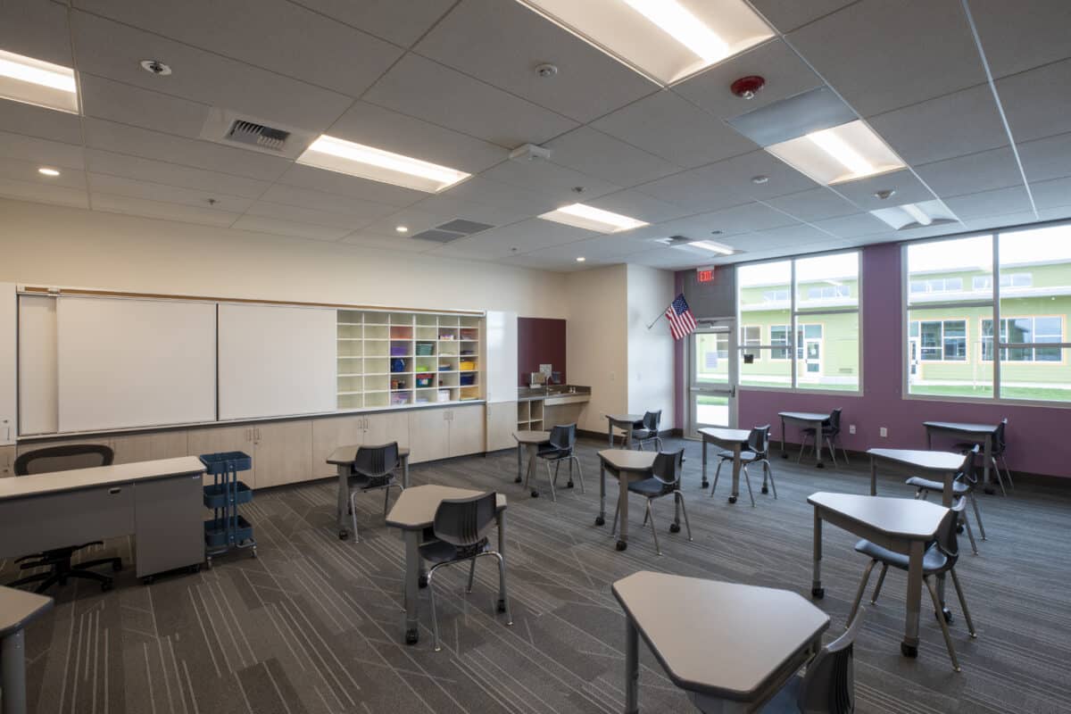 Natomas Unified School District - Paso Verde K-8 School Interior of Classroom with Desks