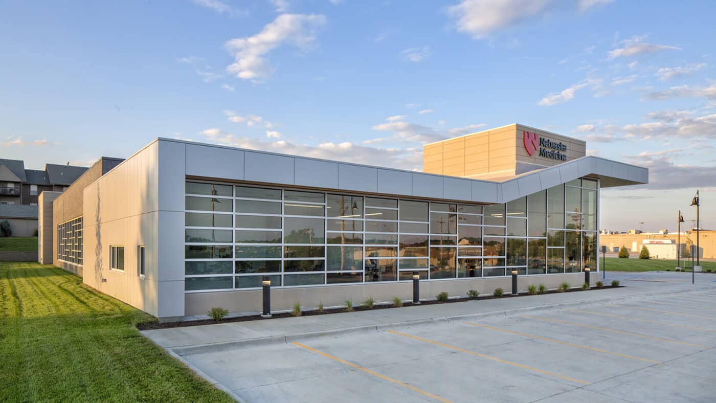 Nebraska Medicine - Primary Care Clinic Exterior and Parking