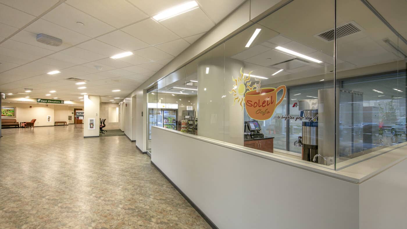 ThedaCare Regional Medical Center - Appleton Tower - Interior Cafe and Corridor