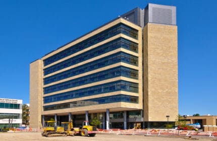 ThedaCare Regional Medical Center - Appleton Tower - Exterior View of Building with Construction Equipment on Site