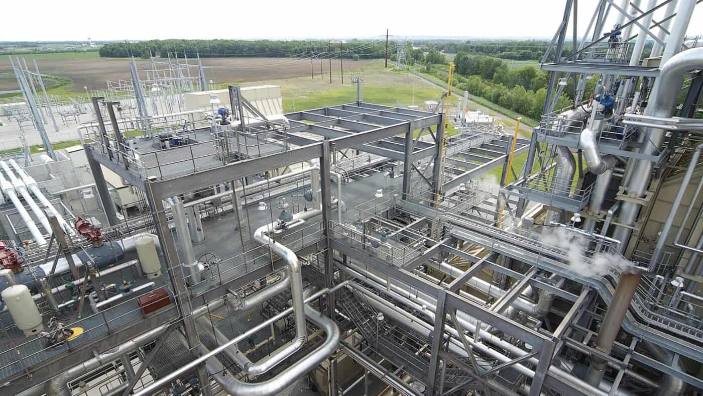 Wisconsin Public Service - Fox Energy Center Natural Gas-Fired Electrical Power Plant Exterior View of Piping